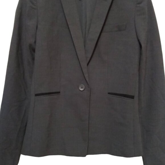 ANTONIO Melani Gray Single Breasted Wool Blend Single Button Blazer Sz 2 - Picture 2 of 8